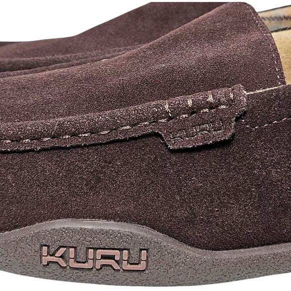 Kuru Loft Suede Shoes Brown Comfort Slip-On Moccasin House Slippers Mens 10 Med - Picture 9 of 14